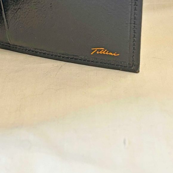MONEY & CREDIT CARD HOLDER, CALF LEATHER BY TILENE, BLACK, MADE IN CANADA, 4 x 5 - Picture 2 of 2